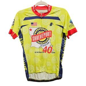 Hincapie Bicycle Jersey womens Medium Shreveport‎ Yellow Short Sleeves